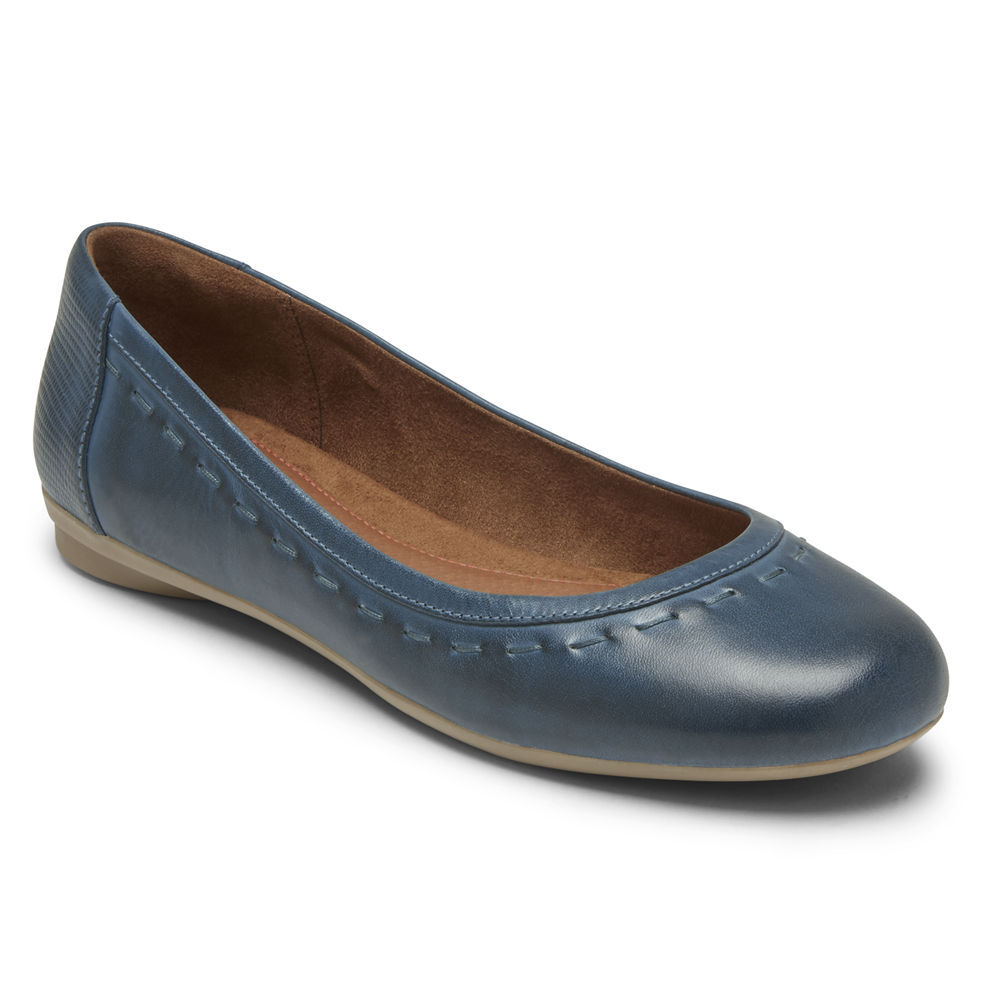 Sapatos Frouxos Rockport Mulher Azul Marinho - Cobb Hill Maiika Ballet - 95731ODLX